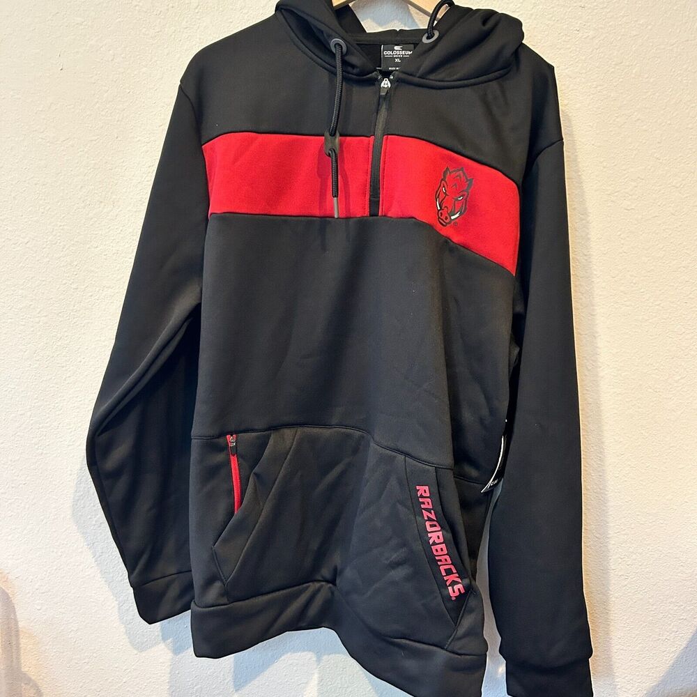 NWT ARKANSAS RAZORBACKS MENS XL - Colosseum Hoodie Sweatshirt Thick with Pockets